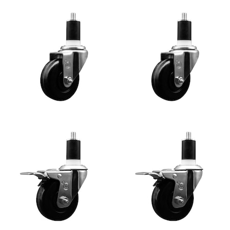 Service Caster 3.5'' Phenolic Swivel 1-1/2'' Expand Stem Caster Set 2 Total Lock Brakes, 4PK SCC-EXTTL20S3514-PHS-2-S-2-112